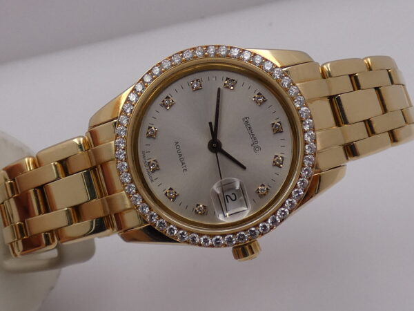 Eberhard Aquadate PearlMaster Lady Oro 18Kt & Diamanti BOX&PAPERS TOP CONDITION Anno 1998