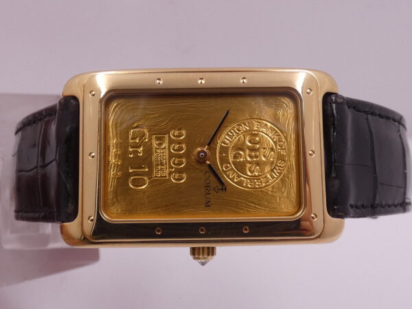 Corum Union Bank Of Switzerland Ingot 10Gr N.O.S. FULL SET Oro Massiccio 18Kt 999,9 Anno 1992 Carica Manuale