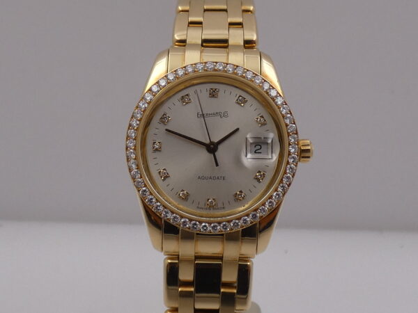 Eberhard Aquadate PearlMaster Lady Oro 18Kt & Diamanti BOX&PAPERS TOP CONDITION Anno 1998