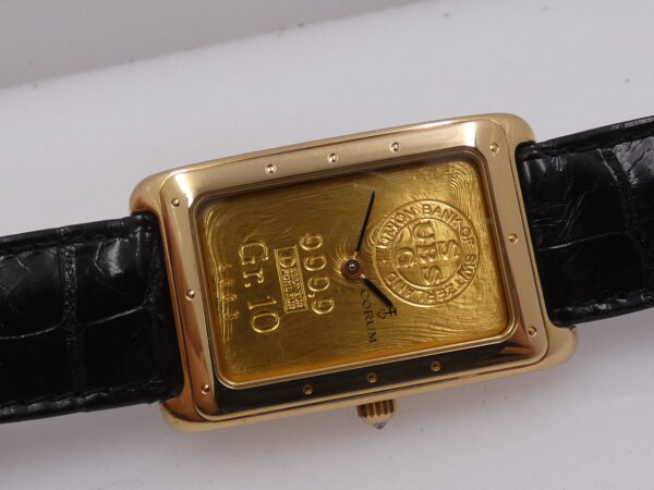 Corum Union Bank Of Switzerland Ingot 10Gr N.O.S. FULL SET Oro Massiccio 18Kt 999,9 Anno 1992 Carica Manuale