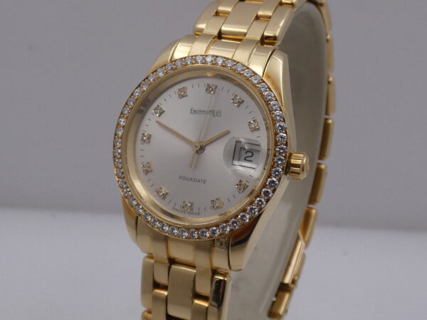 Eberhard Aquadate PearlMaster Lady Oro 18Kt & Diamanti BOX&PAPERS TOP CONDITION Anno 1998