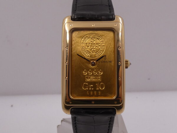 Corum Union Bank Of Switzerland Ingot 10Gr N.O.S. FULL SET Oro Massiccio 18Kt 999,9 Anno 1992 Carica Manuale