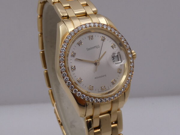 Eberhard Aquadate PearlMaster Lady Oro 18Kt & Diamanti BOX&PAPERS TOP CONDITION Anno 1998
