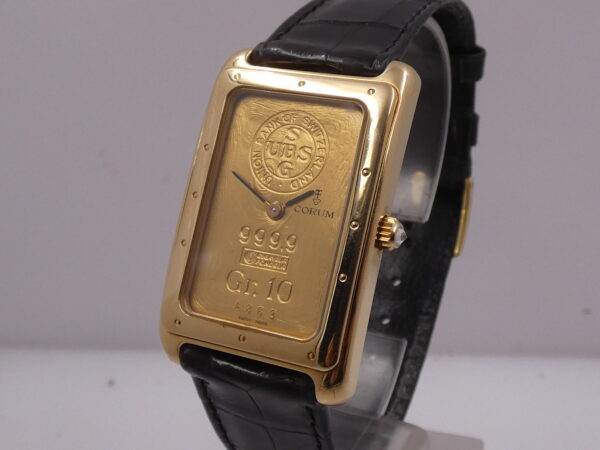 Corum Union Bank Of Switzerland Ingot 10Gr N.O.S. FULL SET Oro Massiccio 18Kt 999,9 Anno 1992 Carica Manuale
