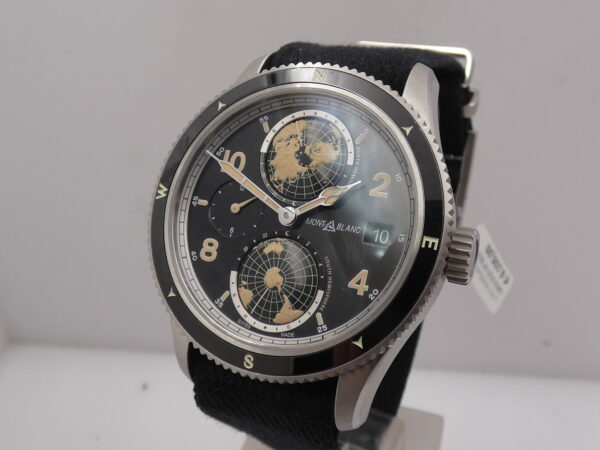 Montblanc 1858 Geosphere UTC 117837 NEW BOX PAPERS & STICKERS Steel Never Worn December 2024