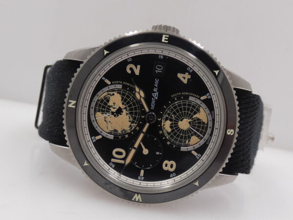 Montblanc 1858 Geosphere UTC 117837 NEW BOX PAPERS & STICKERS Steel Never Worn December 2024