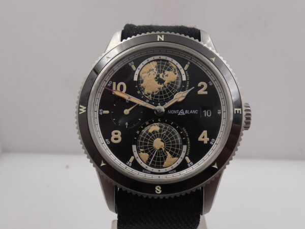 Montblanc 1858 Geosphere UTC 117837 NEW BOX PAPERS & STICKERS Steel Never Worn December 2024