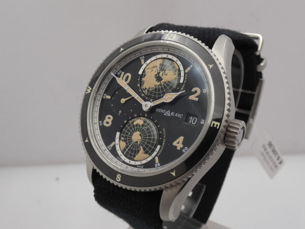 Montblanc 1858 Geosphere UTC 117837 NEW BOX PAPERS & STICKERS Steel Never Worn December 2024