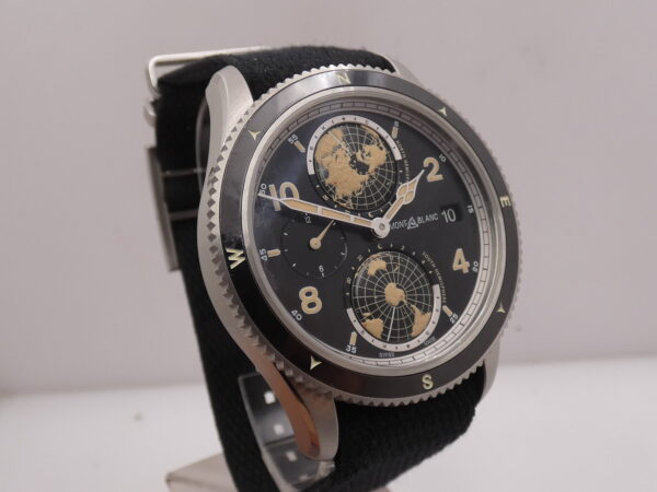 Montblanc 1858 Geosphere UTC 117837 NEW BOX PAPERS & STICKERS Steel Never Worn December 2024