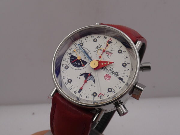 Cronografo Alain Silberstein Krono 2 Bauhaus Triple Date Moonphases Automatico Limited Edition Acciaio ANNI '90s