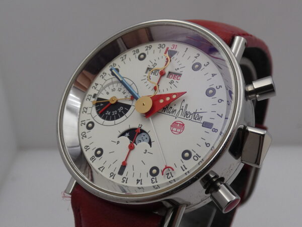 Cronografo Alain Silberstein Krono 2 Bauhaus Triple Date Moonphases Automatico Limited Edition Acciaio ANNI '90s