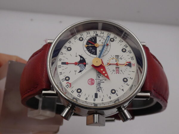 Cronografo Alain Silberstein Krono 2 Bauhaus Triple Date Moonphases Automatico Limited Edition Acciaio ANNI '90s
