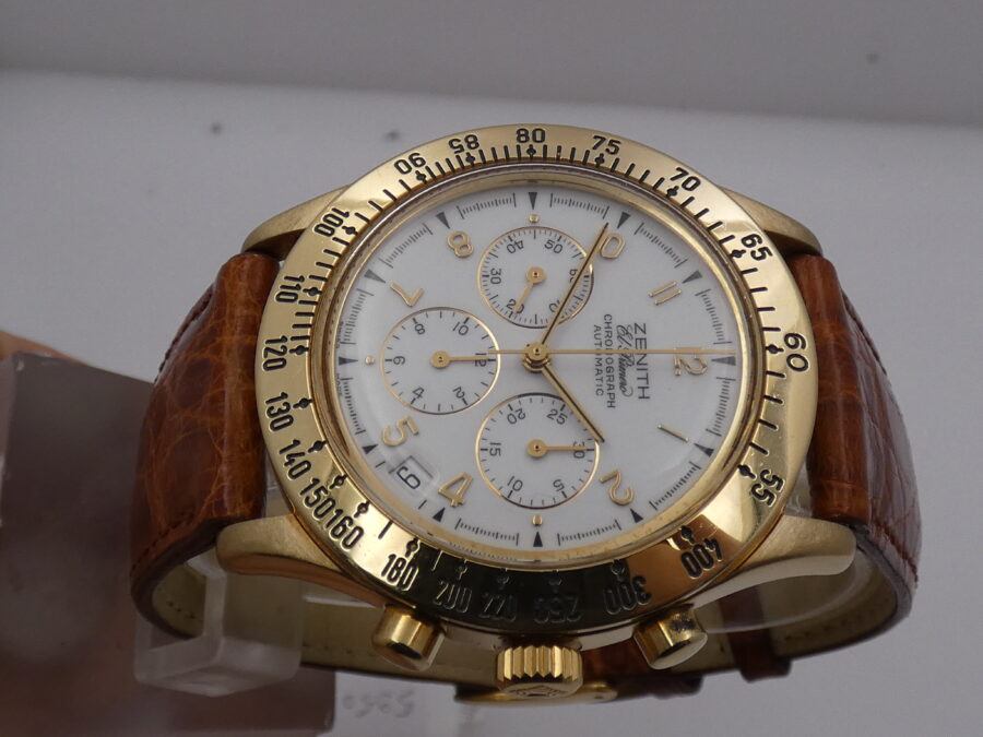 Cronografo Zenith El Primero 06.0050.400 Oro Massiccio 18Kt With BOX Automatico ANNI '90s - immagine 3