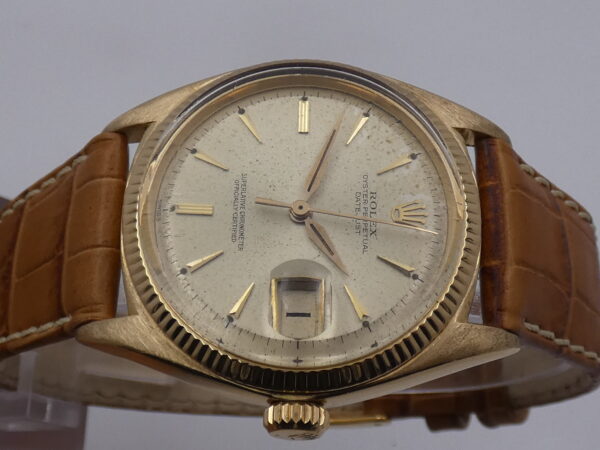 Rolex Datejust 36 Rare 1601 Oro Massiccio 18Kt Original Dial Leaf Hands ANNI'60 JUST SERVICED Automatico