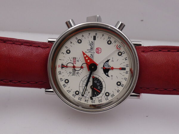 Cronografo Alain Silberstein Krono 2 Bauhaus Triple Date Moonphases Automatico Limited Edition Acciaio ANNI '90s