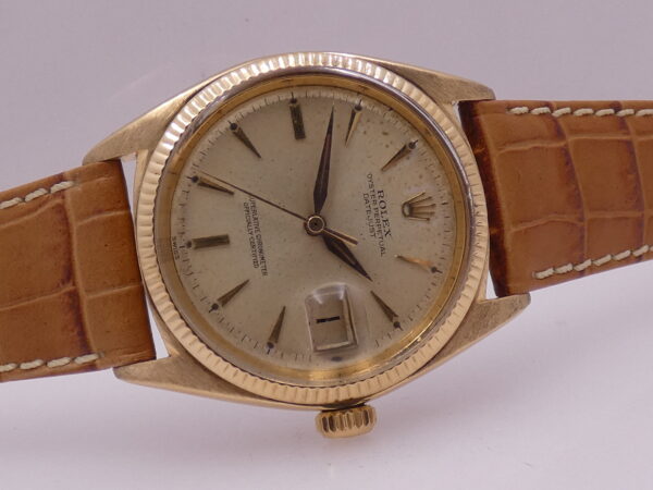 Rolex Datejust 36 Rare 1601 Oro Massiccio 18Kt Original Dial Leaf Hands ANNI'60 JUST SERVICED Automatico
