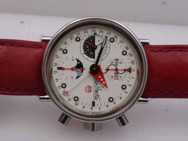 Cronografo Alain Silberstein Krono 2 Bauhaus Triple Date Moonphases Automatico Limited Edition Acciaio ANNI '90s