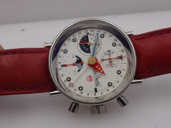 Cronografo Alain Silberstein Krono 2 Bauhaus Triple Date Moonphases Automatico Limited Edition Acciaio ANNI '90s