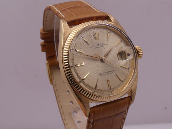 Rolex Datejust 36 Rare 1601 Oro Massiccio 18Kt Original Dial Leaf Hands ANNI'60 JUST SERVICED Automatico