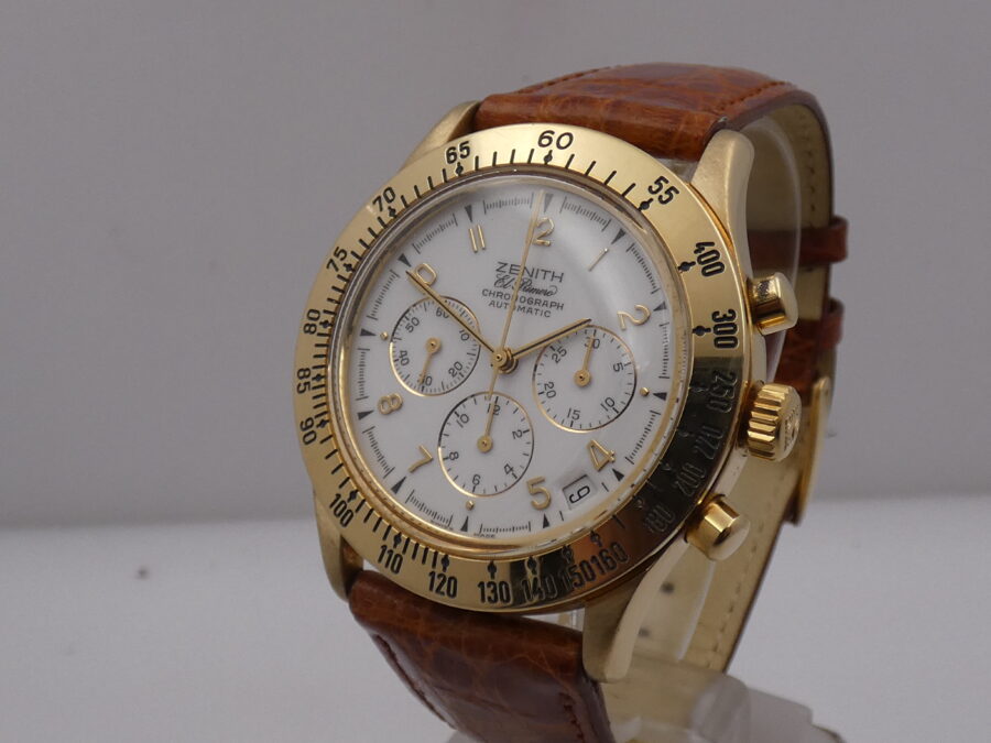 Cronografo Zenith El Primero 06.0050.400 Oro Massiccio 18Kt With BOX Automatico ANNI '90s - immagine 8