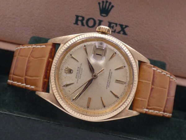Rolex Datejust 36 Rare 1601 Oro Massiccio 18Kt Original Dial Leaf Hands ANNI'60 JUST SERVICED Automatico