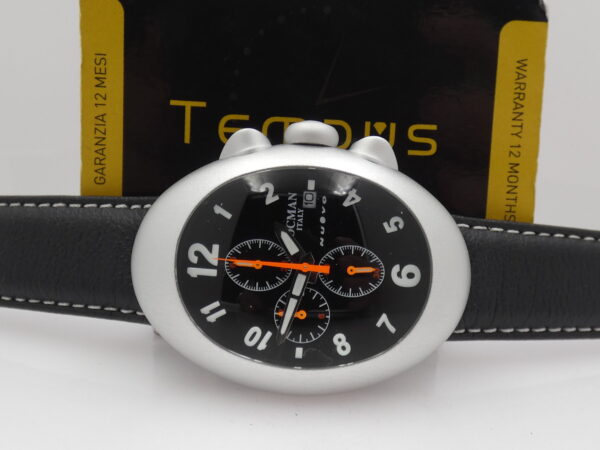 Locman Nuovo Cronografo MAI INDOSSATO Alluminio BOX&PAPERS Anni 2000's