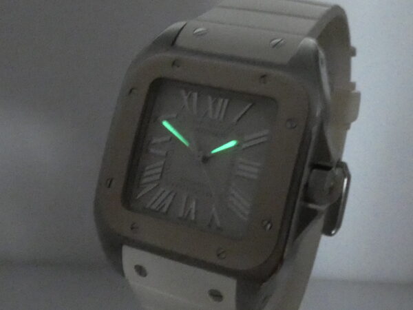 Cartier Santos 100 White 2878 BOX&PAPERS Automatico ANNO 2014 For Lady Acciaio