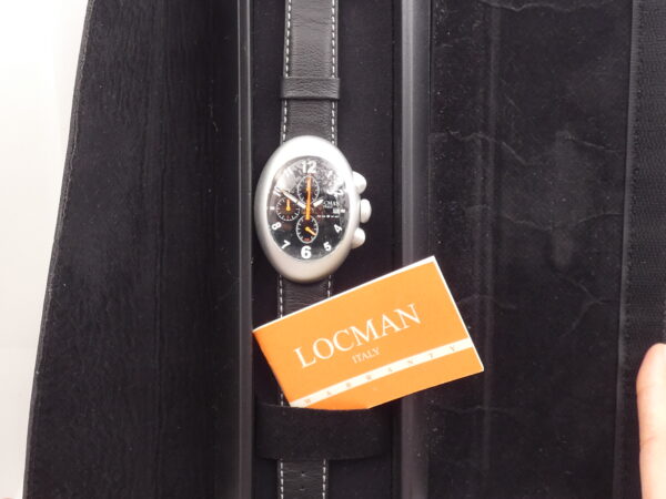 Locman Nuovo Cronografo MAI INDOSSATO Alluminio BOX&PAPERS Anni 2000's