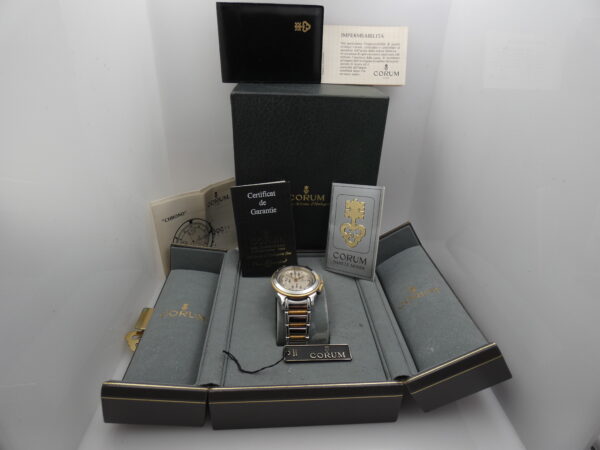 Corum Cronografo Les Temps Meccanique Acciaio & Oro 18Kt BOX&PAPERS Anni 90's TOP CONDITION Automatico