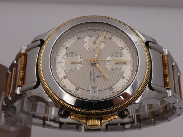Corum Cronografo Les Temps Meccanique Acciaio & Oro 18Kt BOX&PAPERS Anni 90's TOP CONDITION Automatico