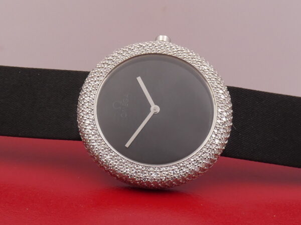 Omega Art Collection Oro Bianco 18KT 1.55ct FULL DIAMONDS N.O.S.BOX&PAPERS Anno 1986