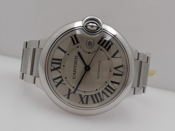 Cartier Ballon Bleu 42mm XL 3765 BOX & PAPERS Automatico Acciaio Braccialato
