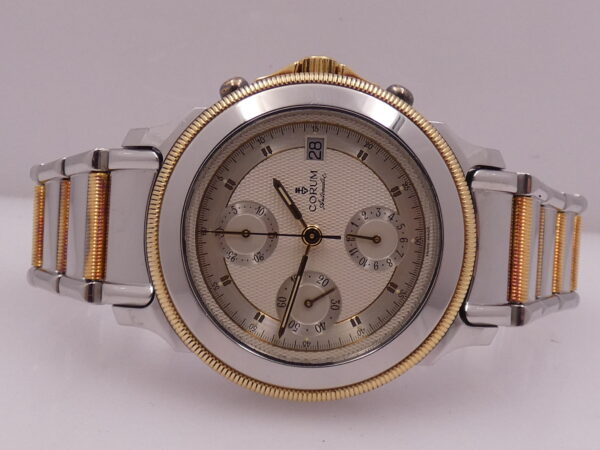 Corum Cronografo Les Temps Meccanique Acciaio & Oro 18Kt BOX&PAPERS Anni 90's TOP CONDITION Automatico