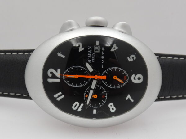 Locman Nuovo Cronografo MAI INDOSSATO Alluminio BOX&PAPERS Anni 2000's