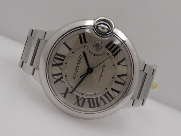 Cartier Ballon Bleu 42mm XL 3765 BOX & PAPERS Automatico Acciaio Braccialato