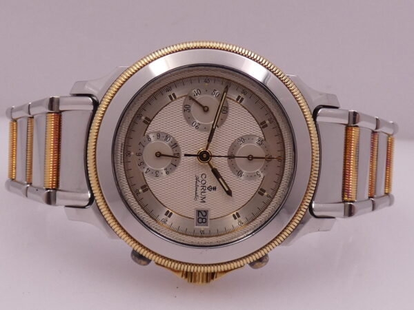 Corum Cronografo Les Temps Meccanique Acciaio & Oro 18Kt BOX&PAPERS Anni 90's TOP CONDITION Automatico