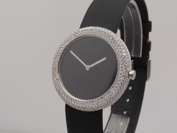 Omega Art Collection Oro Bianco 18KT 1.55ct FULL DIAMONDS N.O.S.BOX&PAPERS Anno 1986