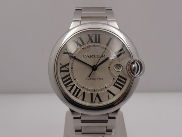 Cartier Ballon Bleu 42mm XL 3765 BOX & PAPERS Automatico Acciaio Braccialato