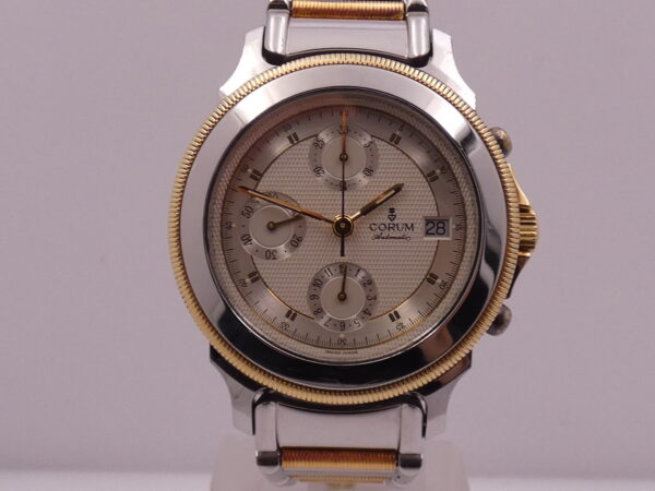 Corum Cronografo Les Temps Meccanique Acciaio & Oro 18Kt BOX&PAPERS Anni 90's TOP CONDITION Automatico
