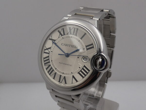 Cartier Ballon Bleu 42mm XL 3765 BOX & PAPERS Automatico Acciaio Braccialato