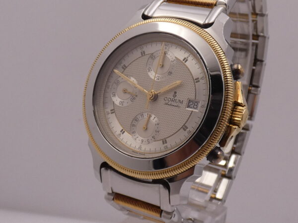 Corum Cronografo Les Temps Meccanique Acciaio & Oro 18Kt BOX&PAPERS Anni 90's TOP CONDITION Automatico