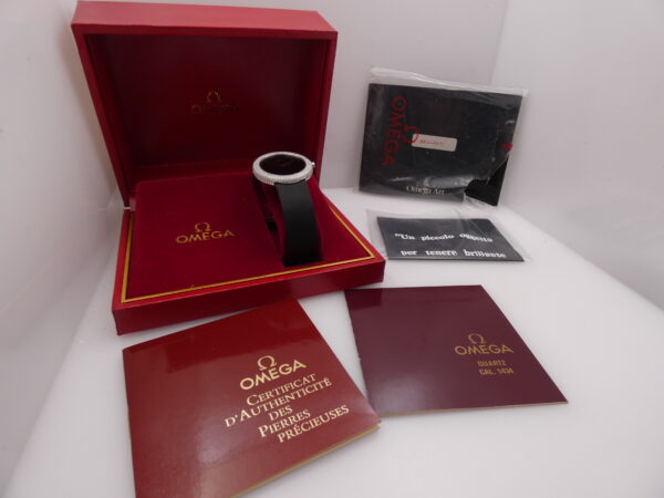Omega Art Collection Oro Bianco 18KT 1.55ct FULL DIAMONDS N.O.S.BOX&PAPERS Anno 1986