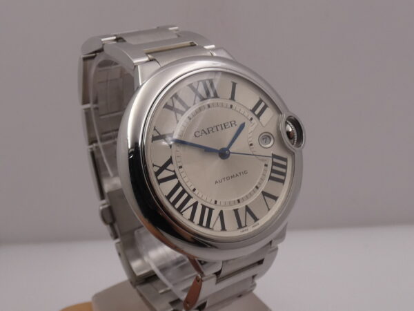 Cartier Ballon Bleu 42mm XL 3765 BOX & PAPERS Automatico Acciaio Braccialato