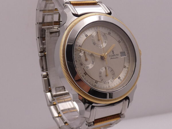 Corum Cronografo Les Temps Meccanique Acciaio & Oro 18Kt BOX&PAPERS Anni 90's TOP CONDITION Automatico