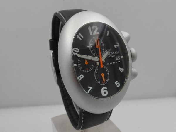 Locman Nuovo Cronografo MAI INDOSSATO Alluminio BOX&PAPERS Anni 2000's