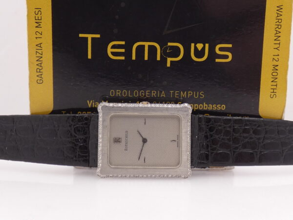 Rothschild Tank Ultra Thin By JLC Platino 950 & Diamanti Honey Comb Dial Anni 80's WITH BOX