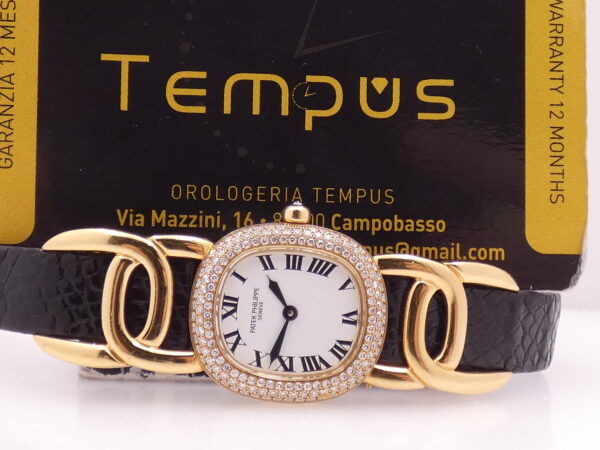 Patek Philippe Golden Ellipse 4831 Factory Diamonds Bezel Oro Massiccio 18Kt Bellissimo Orologio Lady 90's