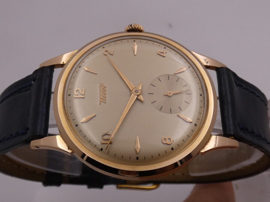 Tissot Oversize 37mm Oro Rosa 18Kt TOP CONDITION Anni 60's Carica Manuale Orologio Vintage