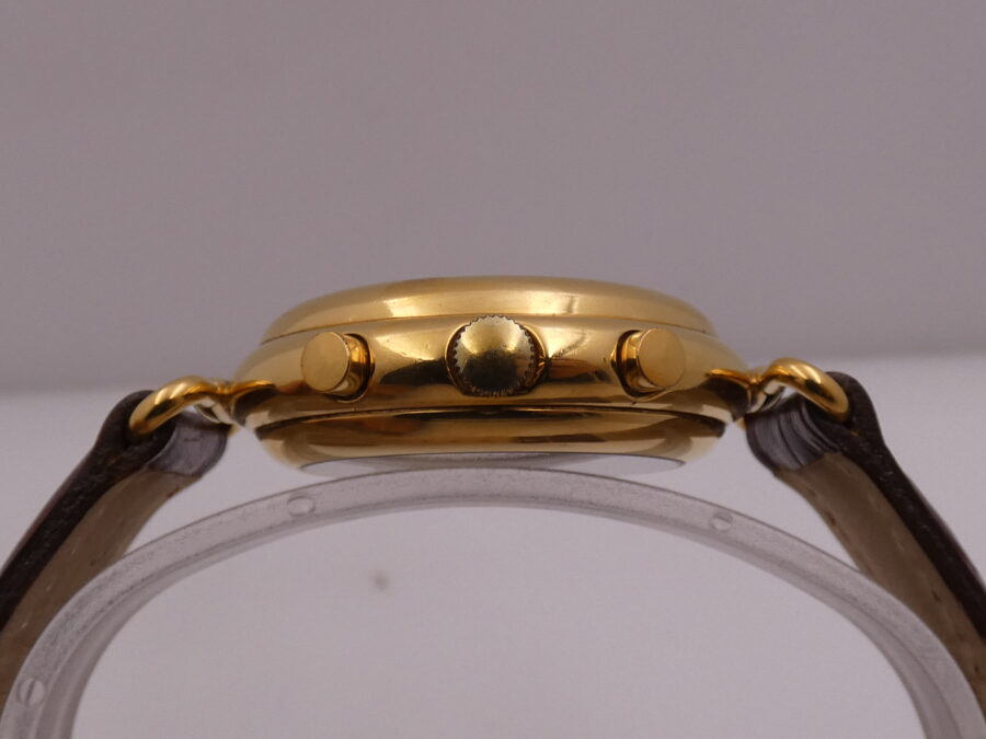 Cronografo Bulova Bicompax Laminato Oro 18Kt Anni 90's Carica Manuale With BOX - immagine 13