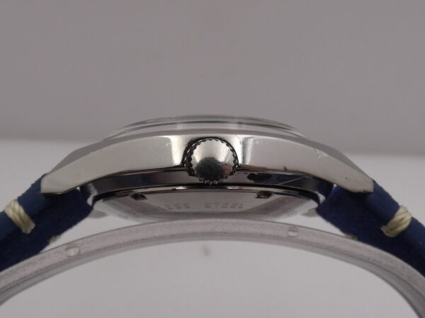 Perseo Tre Stelle Day-Date FS Ferrovie Dello Stato Deep Blue Dial Automatico Anno 70's Acciaio